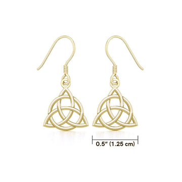 Triquetra Solid Gold Earrings GTE2912 - Jewelry